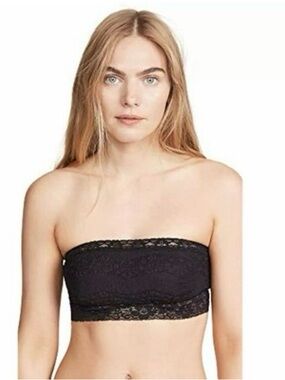 Free People Black Lace Strapless Bandeau